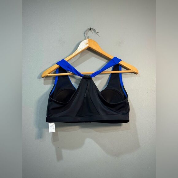 Black/Blue Swimsuits for All Colorblock Zip Front Swim Top Size 12 - Picture 6 of 8